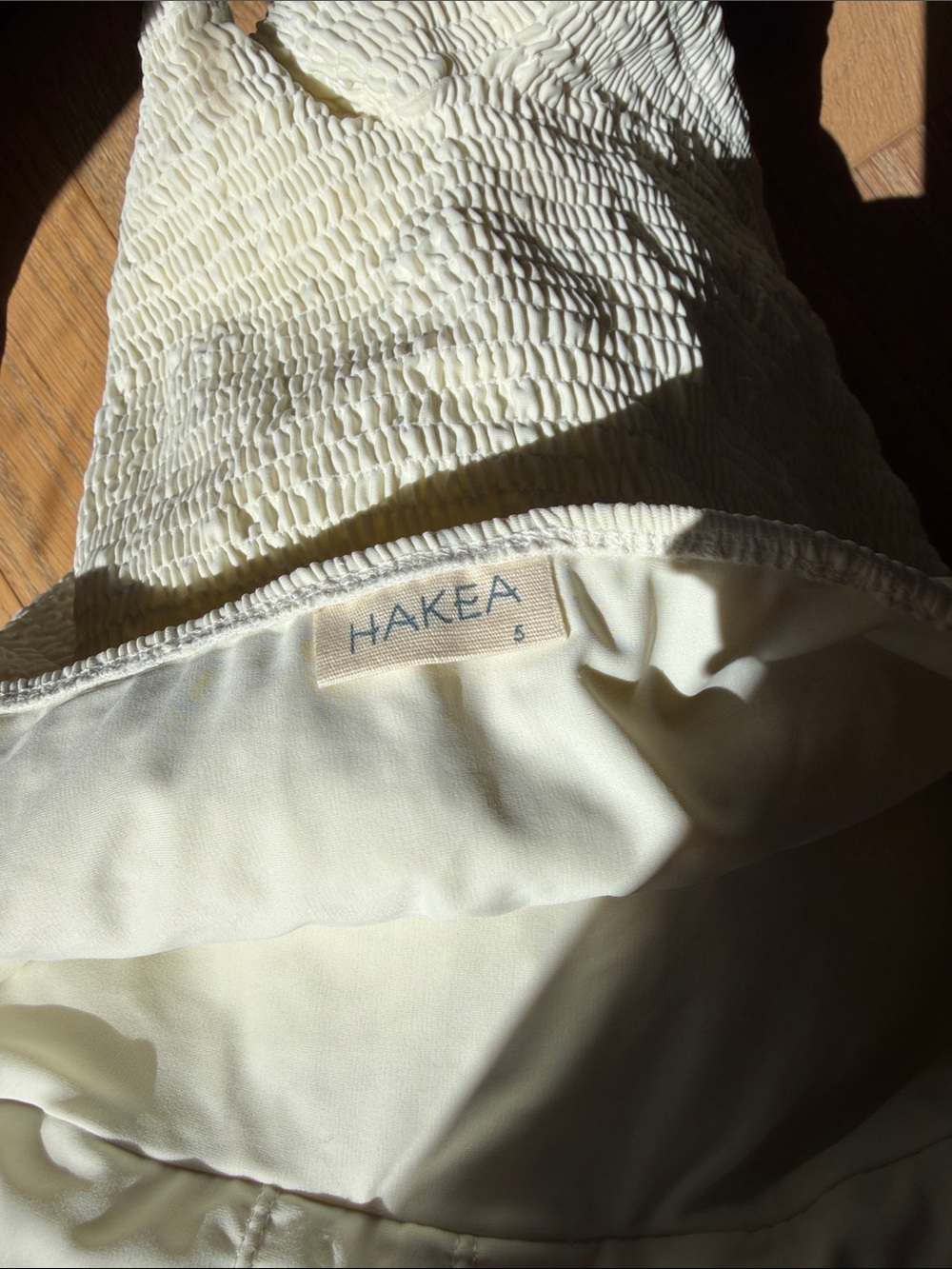 HAKEA Swim Terrain One Piece Surf Suit in Cream - Picture 4 of 4